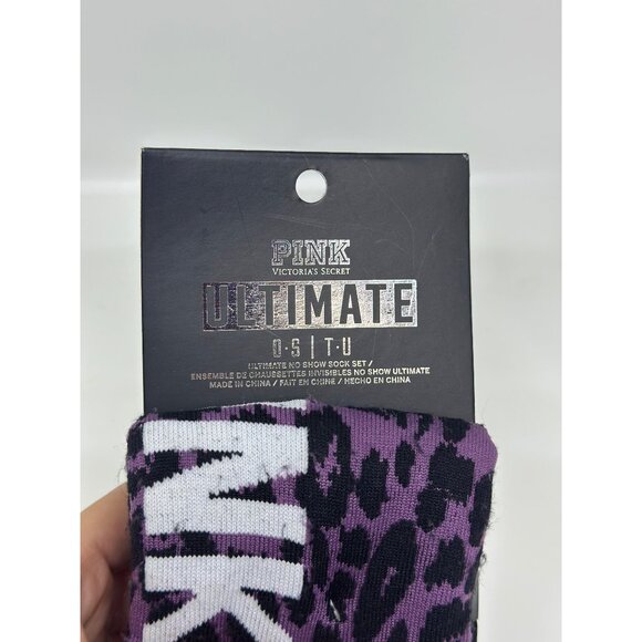 NEW PINK Victoria’s Secret Ultimate No Show Socks 2-Pack Women’s One Size Sport - Picture 2 of 4